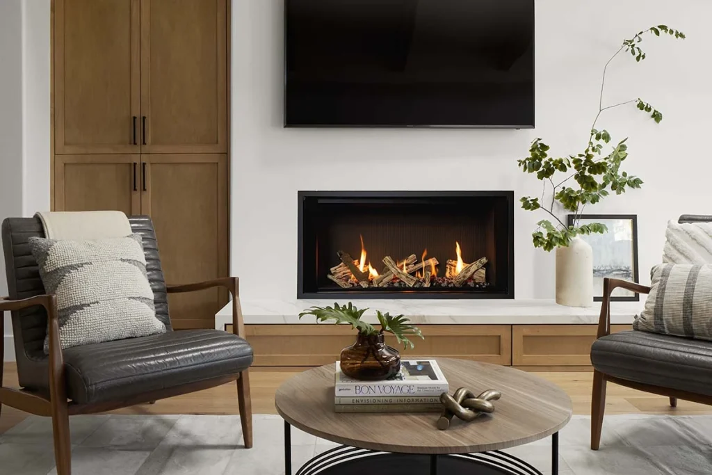 The perfectly chosen fireplace in a living room